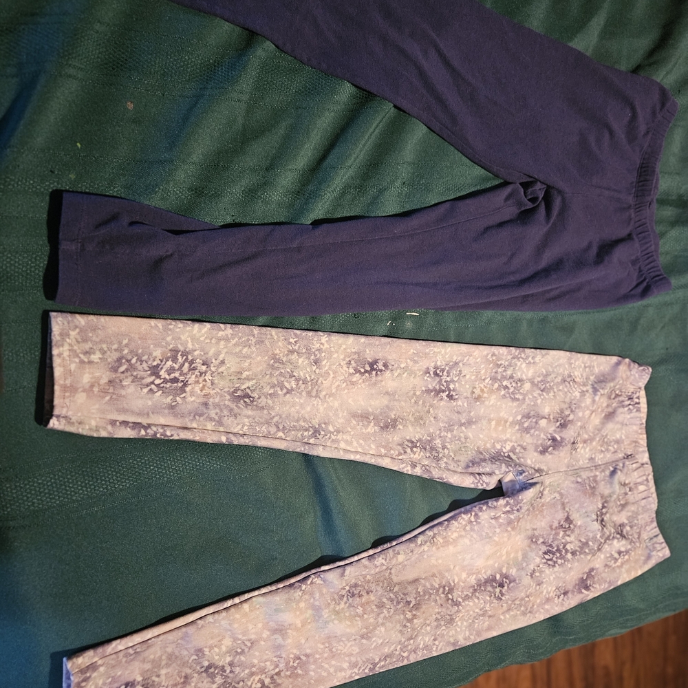 UFC Kids Leggings Set - Navy and Purple Tie-Dye, And Blue, Both Size 10/12